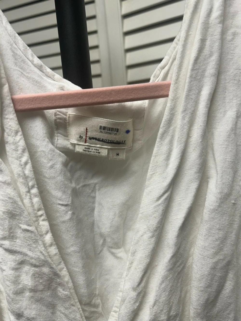 Nwot Anthropologie Katerina White Puff-Sleeve Deep V Mini Dress - Picture 2 of 6